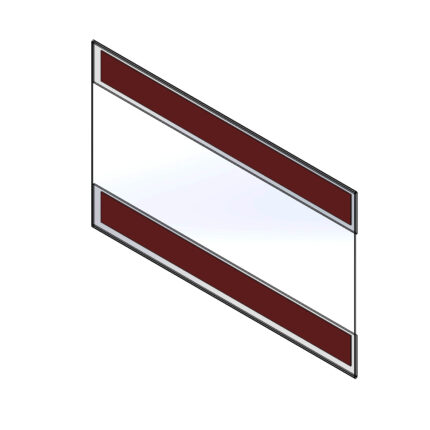 L-подібний цінник під 61 x 39 мм.